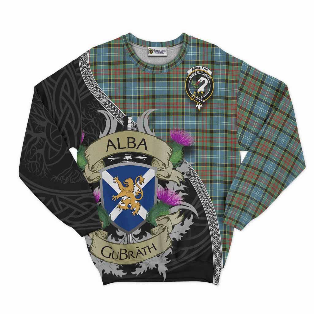 Tartan Vibes Clothing Brisbane Tartan Family Crest Sweatshirt Lion Rampant Royal Thistle Shield Celtic Inspired