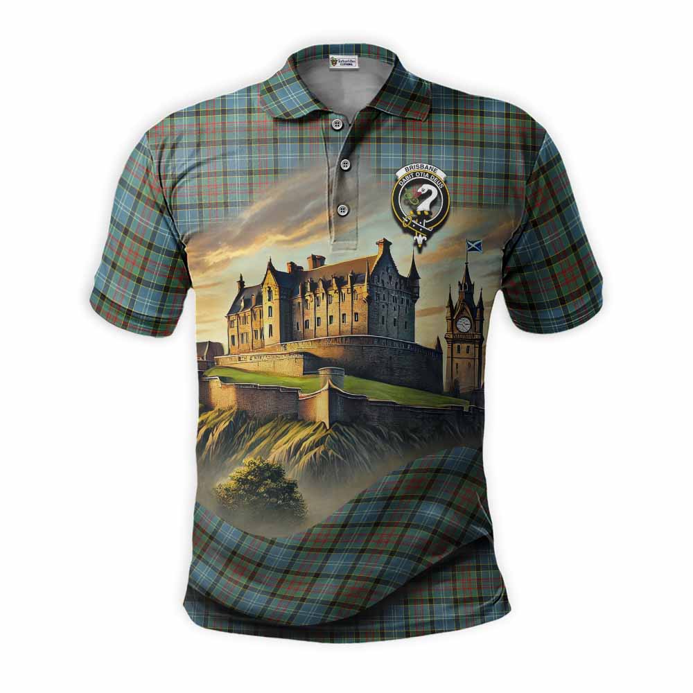 Tartan Vibes Clothing Brisbane Tartan Family Crest Polo Shirt with Scottish Ancient Castle Stype