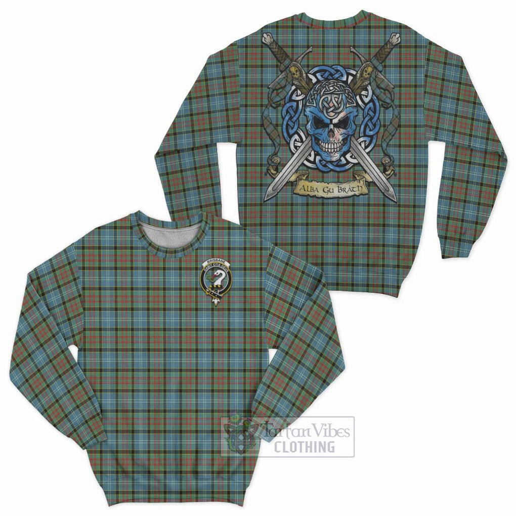 Tartan Vibes Clothing Brisbane Tartan Sweatshirt with Family Crest Celtic Skull Style
