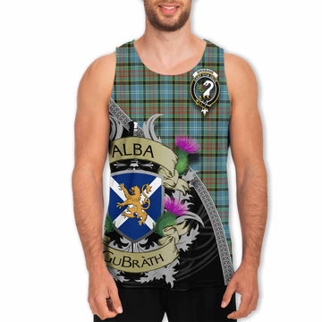 Tartan Vibes Clothing Brisbane Tartan Family Crest Men's Tank Top Lion Rampant Royal Thistle Shield Celtic Inspired