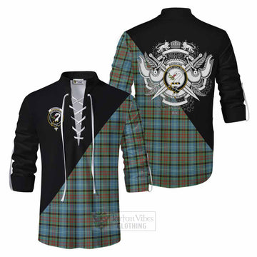 Tartan Vibes Clothing Brisbane Tartan Ghillie Kilt Shirt with Family Crest and Military Logo Style