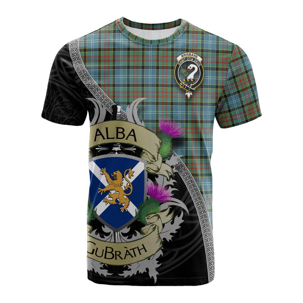 Tartan Vibes Clothing Brisbane Tartan Family Crest Cotton T-shirt Lion Rampant Royal Thistle Shield Celtic Inspired