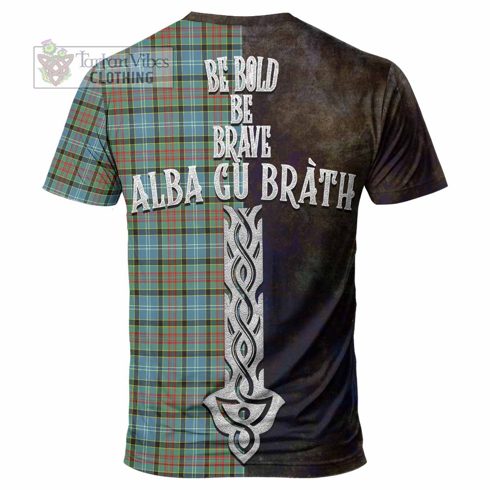 Tartan Vibes Clothing Brisbane Tartan Family Crest T-Shirt Alba Gu Brath Be Brave Lion Ancient Style