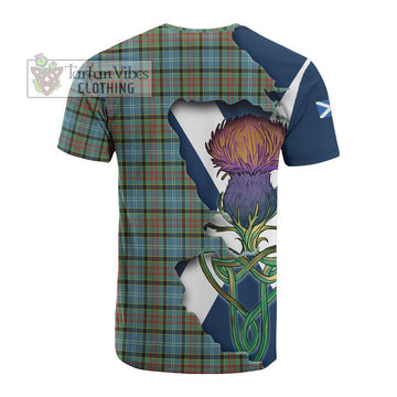 Brisbane Tartan Family Crest Cotton T-shirt Scottish Thistle Celtic Inspired