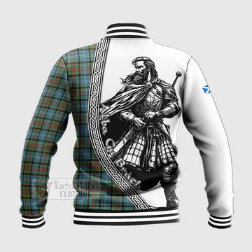 Tartan Vibes Clothing Brisbane Tartan Clan Crest Baseball Jacket with Highlander Warrior Celtic Style