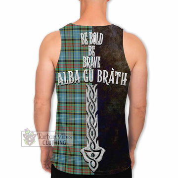 Brisbane Tartan Family Crest Men's Tank Top Alba Gu Brath Be Brave Lion Ancient Style