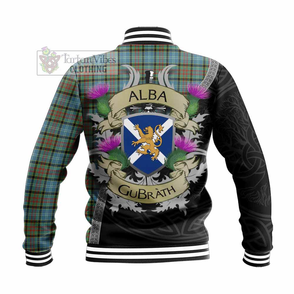 Tartan Vibes Clothing Brisbane Tartan Family Crest Baseball Jacket Lion Rampant Royal Thistle Shield Celtic Inspired