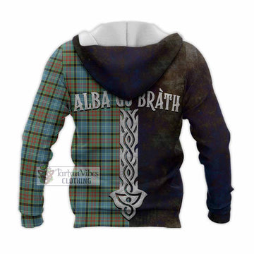 Brisbane Tartan Family Crest Knitted Hoodie Alba Gu Brath Be Brave Lion Ancient Style