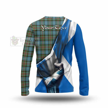 Tartan Vibes Clothing Brisbane Tartan Long Sleeve T-Shirt with Family Crest Scotland Patriotic Style
