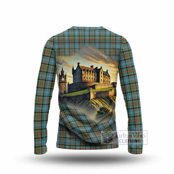Tartan Vibes Clothing Brisbane Tartan Family Crest Long Sleeve T-Shirt with Scottish Ancient Castle Style