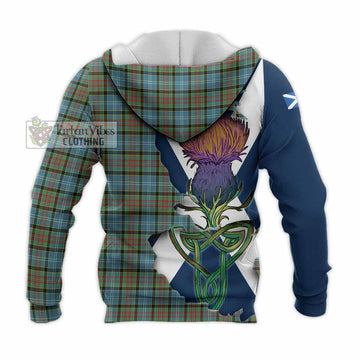 Brisbane Tartan Family Crest Knitted Hoodie Scottish Thistle Celtic Inspired