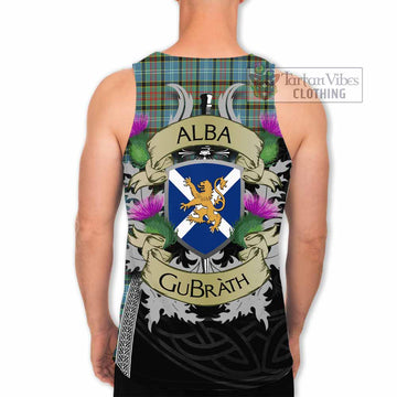 Tartan Vibes Clothing Brisbane Tartan Family Crest Men's Tank Top Lion Rampant Royal Thistle Shield Celtic Inspired