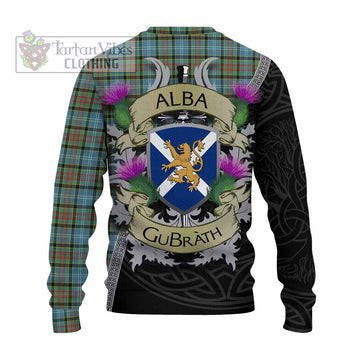 Brisbane Tartan Family Crest Knitted Sweater Lion Rampant Royal Thistle Shield Celtic Inspired