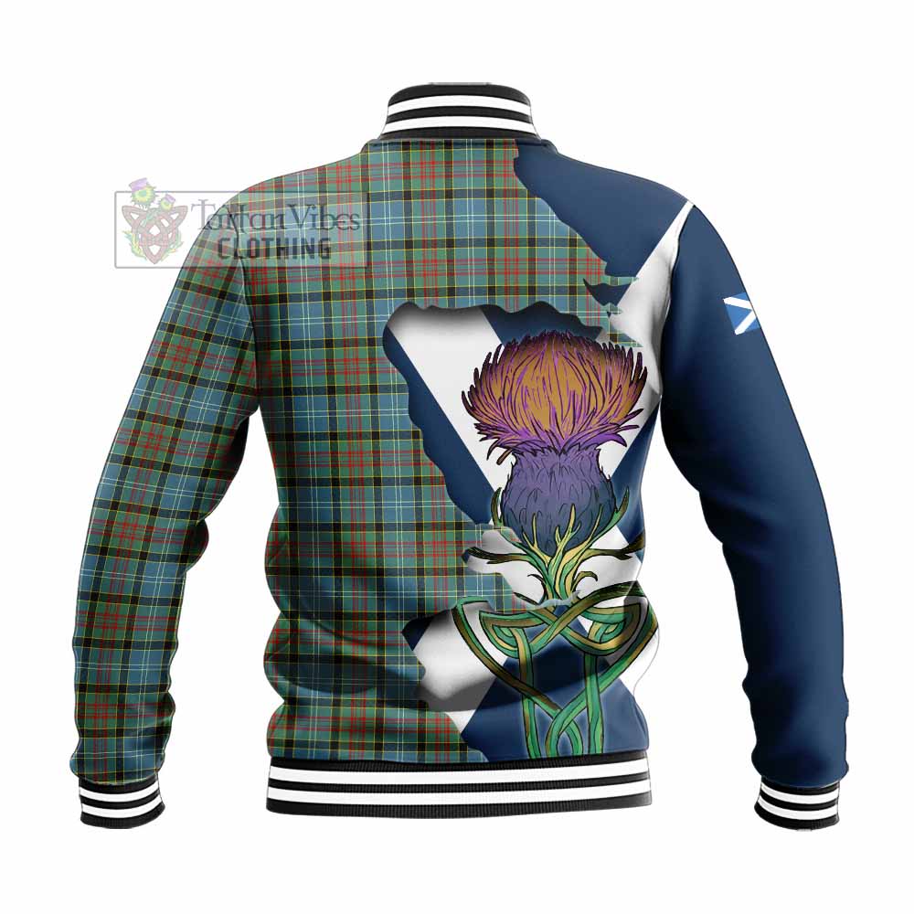 Tartan Vibes Clothing Brisbane Tartan Family Crest Baseball Jacket Scottish Thistle Celtic Inspired