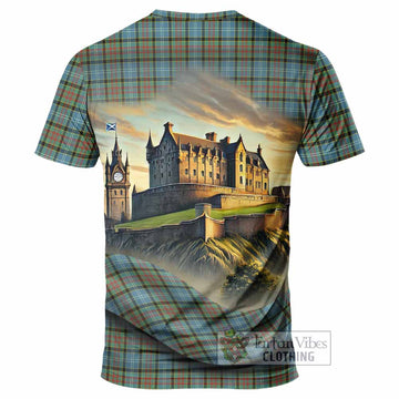 Brisbane Tartan Family Crest T-Shirt with Scottish Ancient Castle Style
