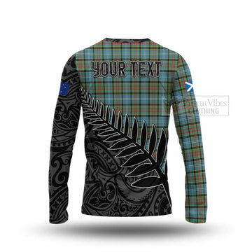 Tartan Vibes Clothing Brisbane Crest Tartan Long Sleeve T-Shirt with New Zealand Silver Fern Half Style