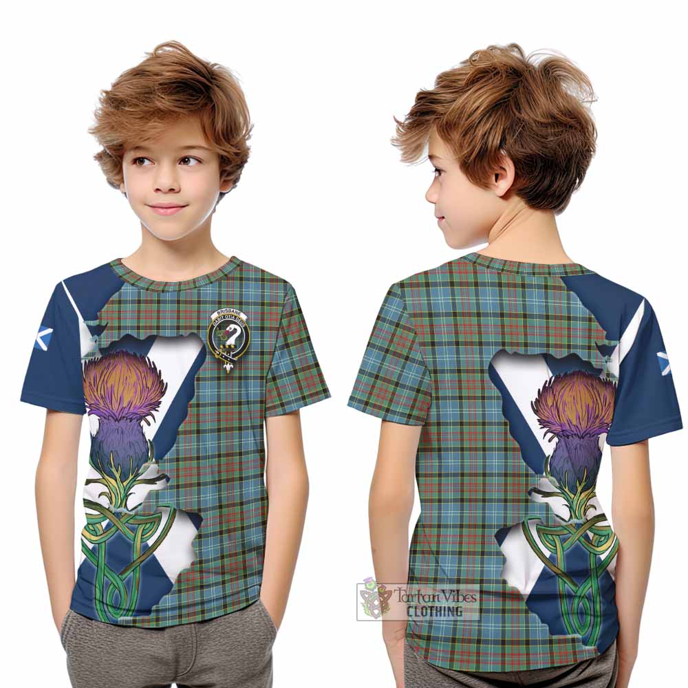 Tartan Vibes Clothing Brisbane Tartan Family Crest Kid T-Shirt Scottish Thistle Celtic Inspired