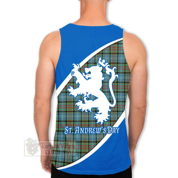 Tartan Vibes Clothing Brisbane Family Crest Tartan Men's Tank Top Celebrate Saint Andrew's Day in Style