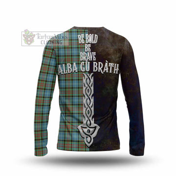 Brisbane Tartan Family Crest Long Sleeve T-Shirt Alba Gu Brath Be Brave Lion Ancient Style