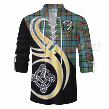 Tartan Vibes Clothing Brisbane Tartan Ghillie Kilt Shirt with Family Crest and Celtic Symbol Style