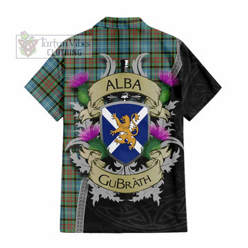 Tartan Vibes Clothing Brisbane Tartan Family Crest Short Sleeve Button Shirt Lion Rampant Royal Thistle Shield Celtic Inspired