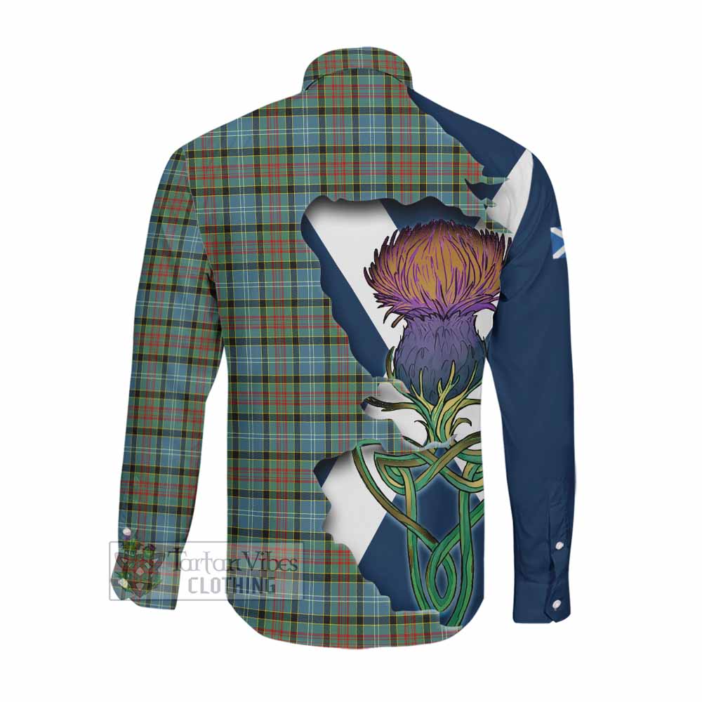 Tartan Vibes Clothing Brisbane Tartan Family Crest Long Sleeve Button Shirt Scottish Thistle Celtic Inspired