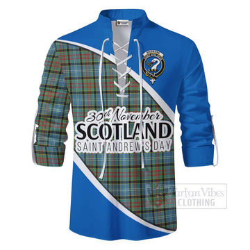 Tartan Vibes Clothing Brisbane Family Crest Tartan Ghillie Kilt Shirt Celebrate Saint Andrew's Day in Style
