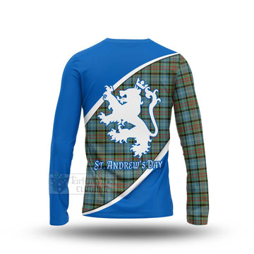 Tartan Vibes Clothing Brisbane Family Crest Tartan Long Sleeve T-Shirt Celebrate Saint Andrew's Day in Style