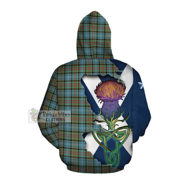 Brisbane Tartan Family Crest Cotton Hoodie Scottish Thistle Celtic Inspired