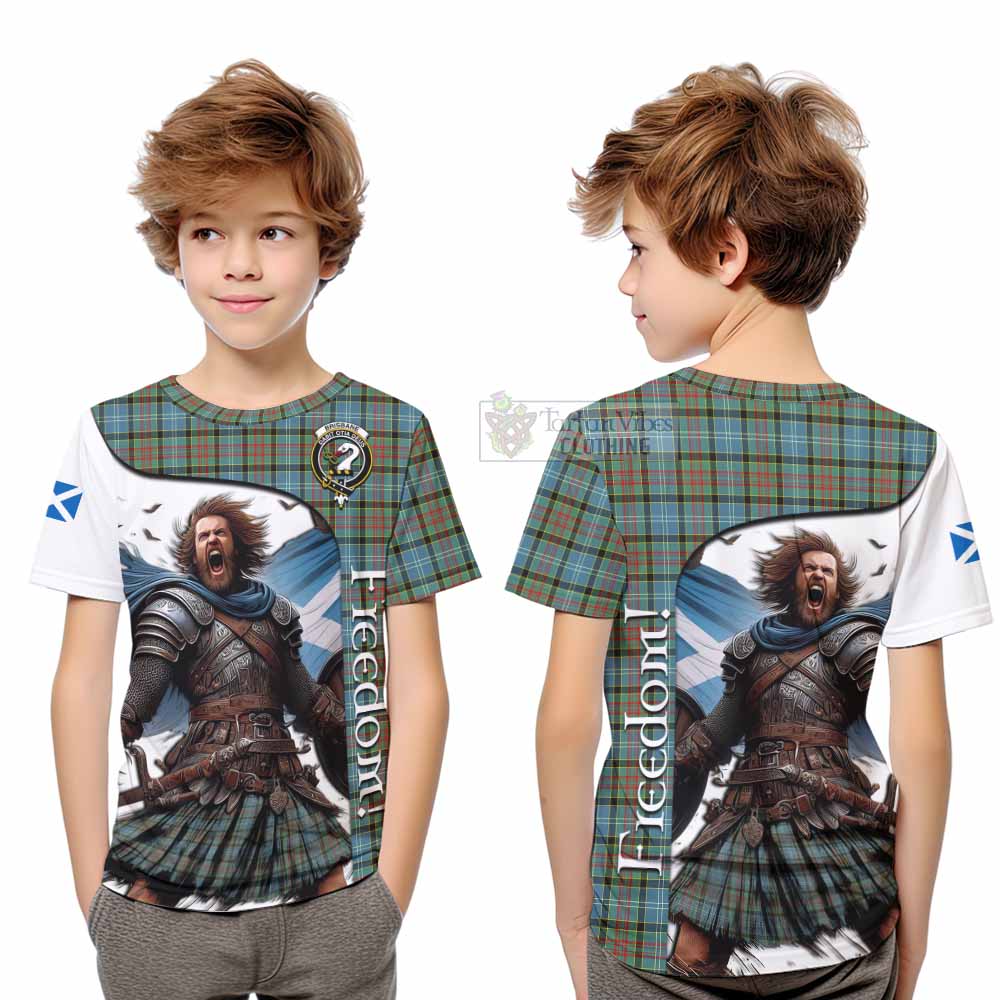 Tartan Vibes Clothing Brisbane Crest Tartan Kid T-Shirt Inspired by the Freedom of Scottish Warrior