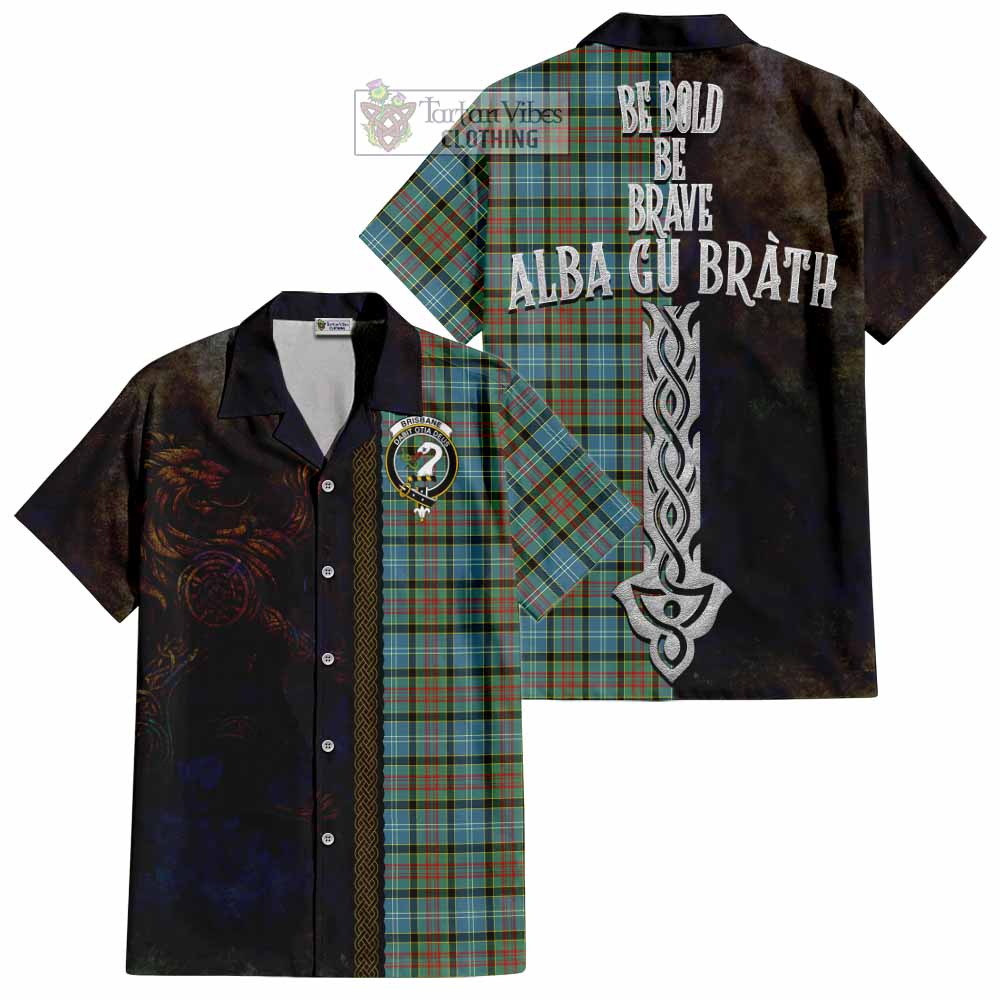 Tartan Vibes Clothing Brisbane Tartan Family Crest Short Sleeve Button Shirt Alba Gu Brath Be Brave Lion Ancient Style
