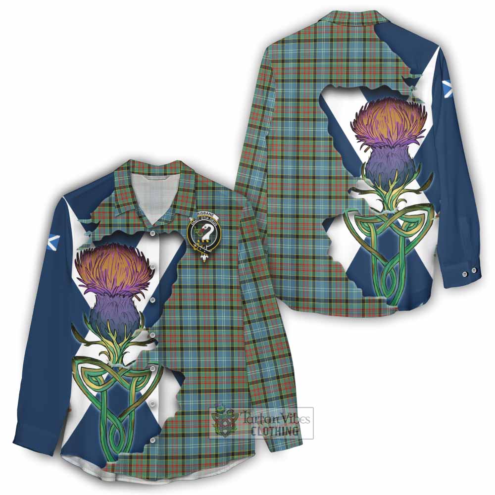 Tartan Vibes Clothing Brisbane Tartan Family Crest Women's Casual Shirt Scottish Thistle Celtic Inspired