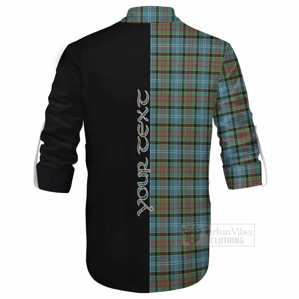 Tartan Vibes Clothing Brisbane Tartan Ghillie Kilt Shirt with Family Crest and Half Of Me Style