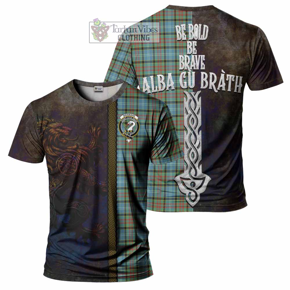 Tartan Vibes Clothing Brisbane Tartan Family Crest T-Shirt Alba Gu Brath Be Brave Lion Ancient Style