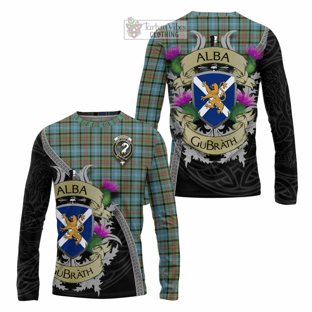 Tartan Vibes Clothing Brisbane Tartan Family Crest Long Sleeve T-Shirt Lion Rampant Royal Thistle Shield Celtic Inspired