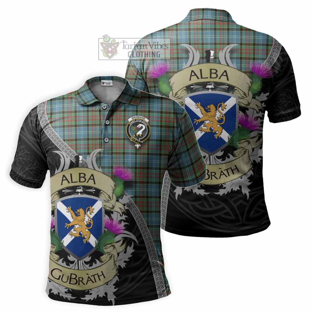 Tartan Vibes Clothing Brisbane Tartan Family Crest Polo Shirt Lion Rampant Royal Thistle Shield Celtic Inspired