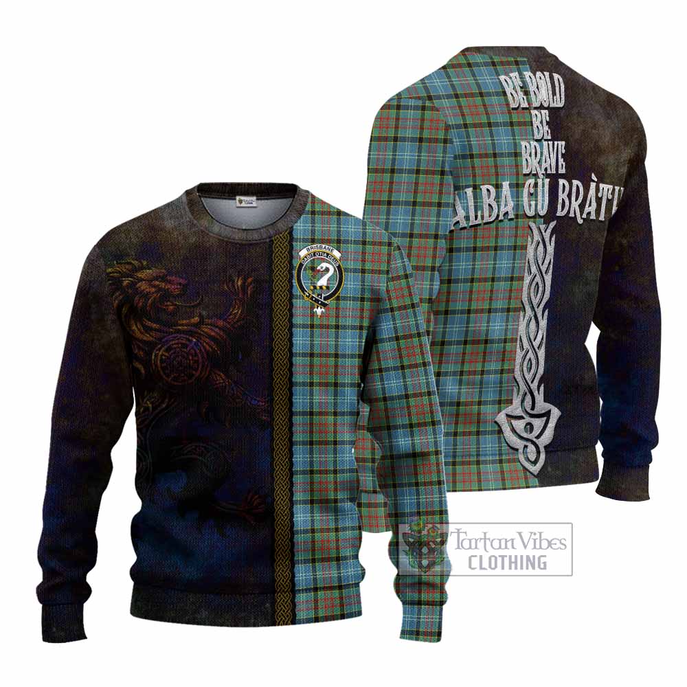 Tartan Vibes Clothing Brisbane Tartan Family Crest Knitted Sweater Alba Gu Brath Be Brave Lion Ancient Style