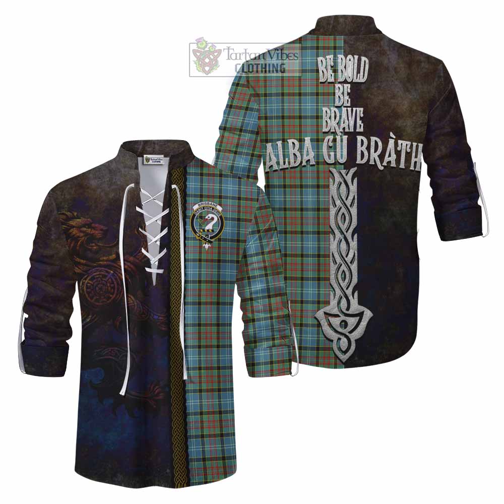Tartan Vibes Clothing Brisbane Tartan Family Crest Ghillie Kilt Shirt Alba Gu Brath Be Brave Lion Ancient Style