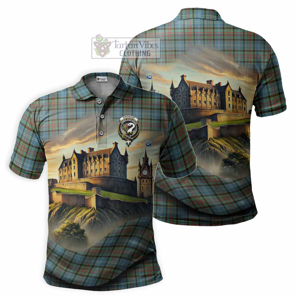 Tartan Vibes Clothing Brisbane Tartan Family Crest Polo Shirt with Scottish Ancient Castle Stype