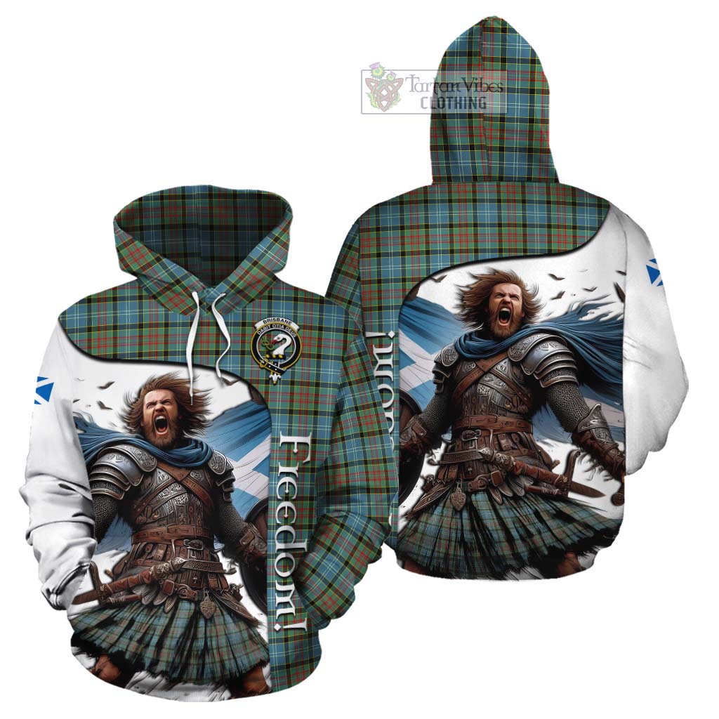 Tartan Vibes Clothing Brisbane Crest Tartan Cotton Hoodie Inspired by the Freedom of Scottish Warrior