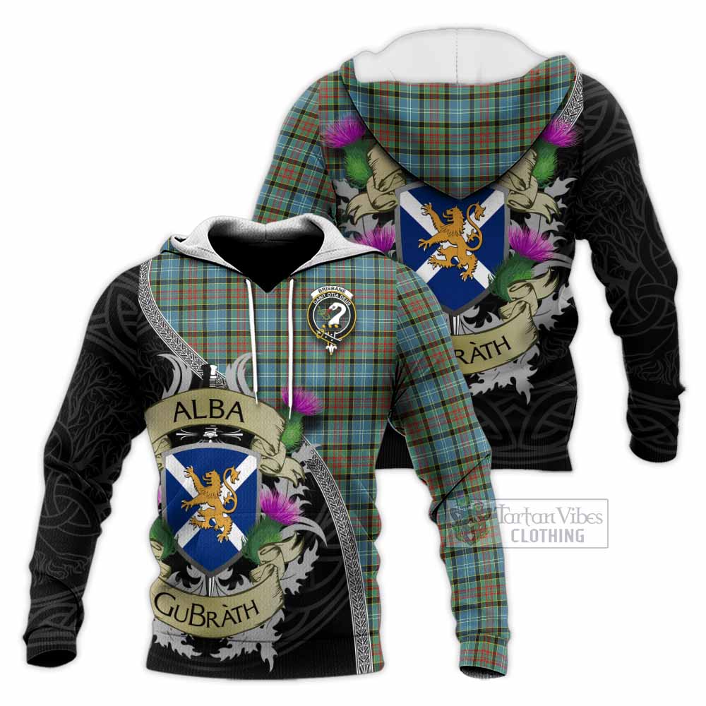 Tartan Vibes Clothing Brisbane Tartan Family Crest Knitted Hoodie Lion Rampant Royal Thistle Shield Celtic Inspired