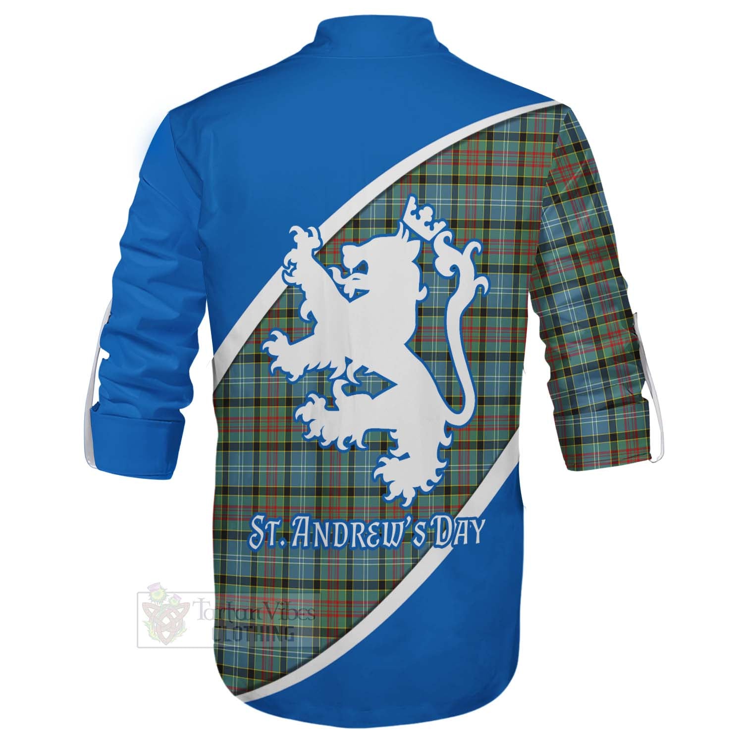 Tartan Vibes Clothing Brisbane Family Crest Tartan Ghillie Kilt Shirt Celebrate Saint Andrew's Day in Style