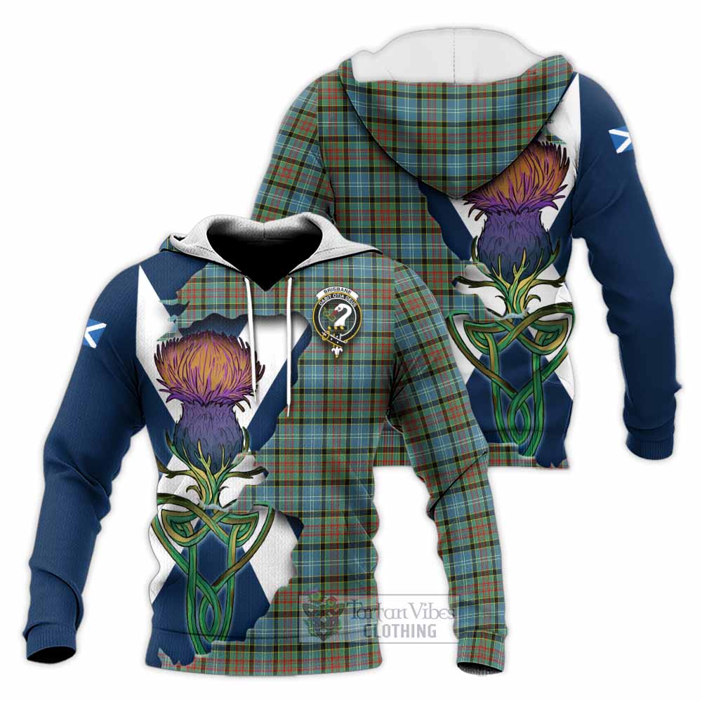 Tartan Vibes Clothing Brisbane Tartan Family Crest Knitted Hoodie Scottish Thistle Celtic Inspired