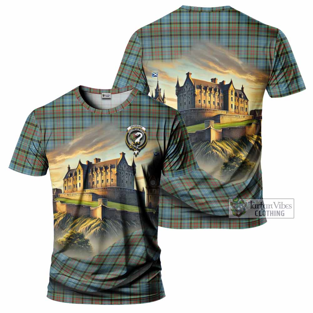 Tartan Vibes Clothing Brisbane Tartan Family Crest T-Shirt with Scottish Ancient Castle Stype