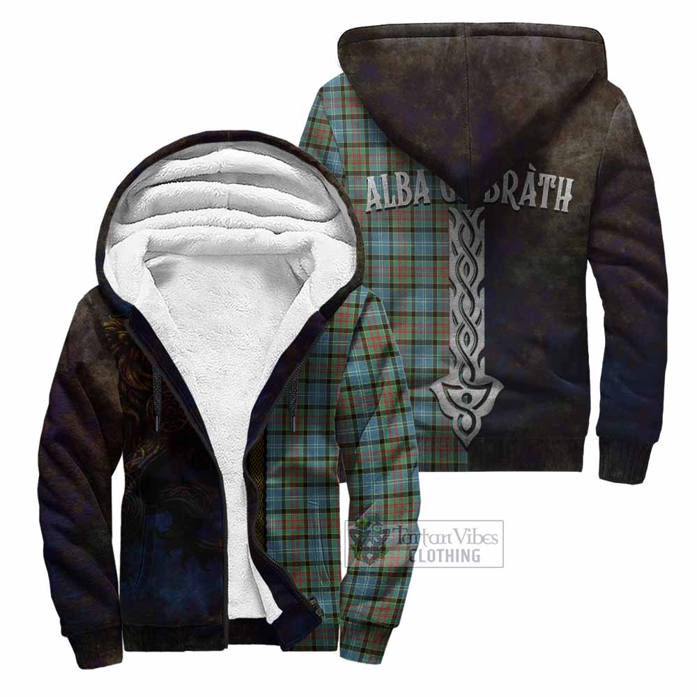 Tartan Vibes Clothing Brisbane Tartan Family Crest Sherpa Hoodie Alba Gu Brath Be Brave Lion Ancient Style