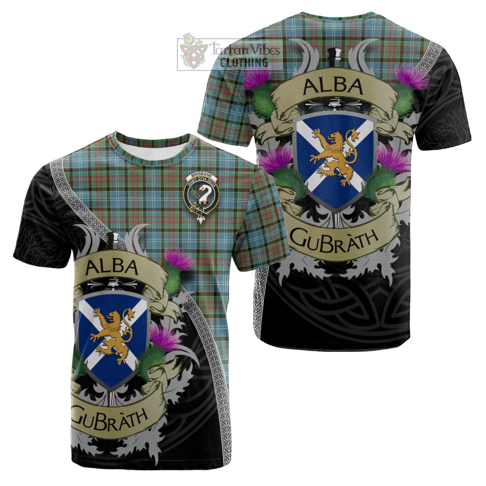 Tartan Vibes Clothing Brisbane Tartan Family Crest Cotton T-shirt Lion Rampant Royal Thistle Shield Celtic Inspired