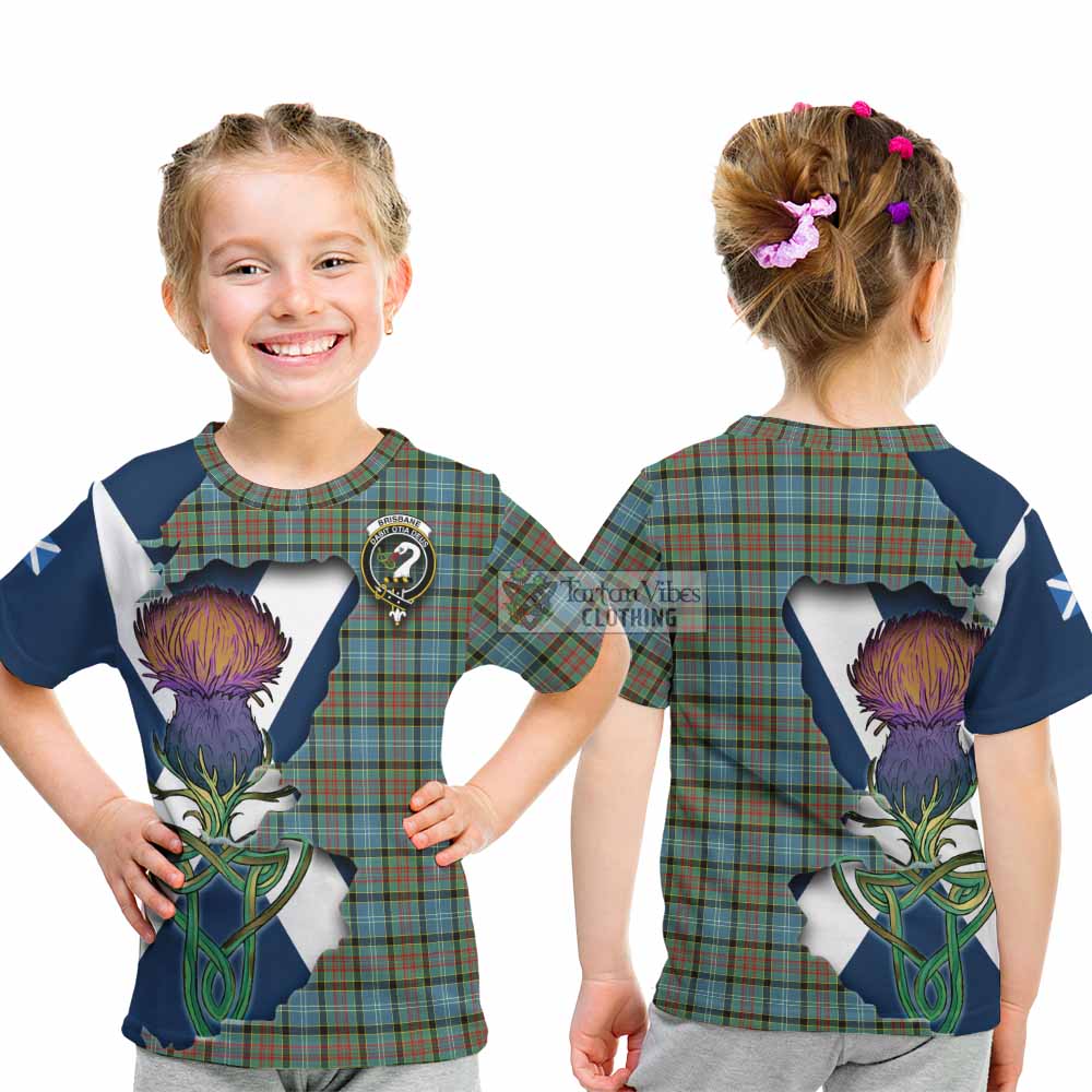 Tartan Vibes Clothing Brisbane Tartan Family Crest Kid T-Shirt Scottish Thistle Celtic Inspired