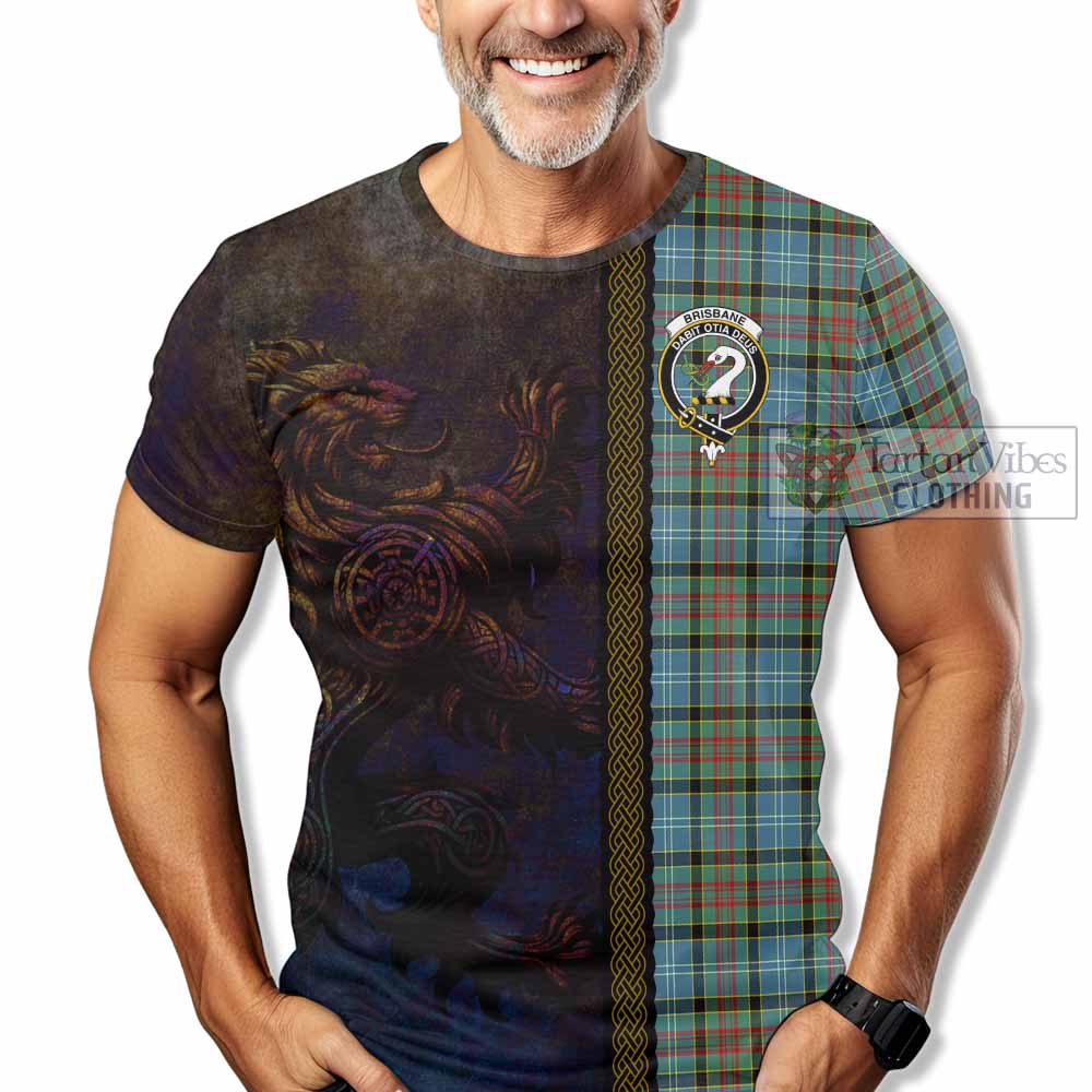 Tartan Vibes Clothing Brisbane Tartan Family Crest T-Shirt Alba Gu Brath Be Brave Lion Ancient Style