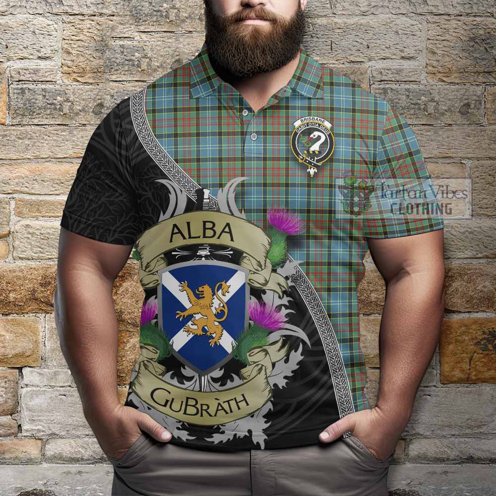 Tartan Vibes Clothing Brisbane Tartan Family Crest Polo Shirt Lion Rampant Royal Thistle Shield Celtic Inspired