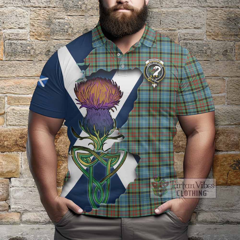 Tartan Vibes Clothing Brisbane Tartan Family Crest Polo Shirt Scottish Thistle Celtic Inspired